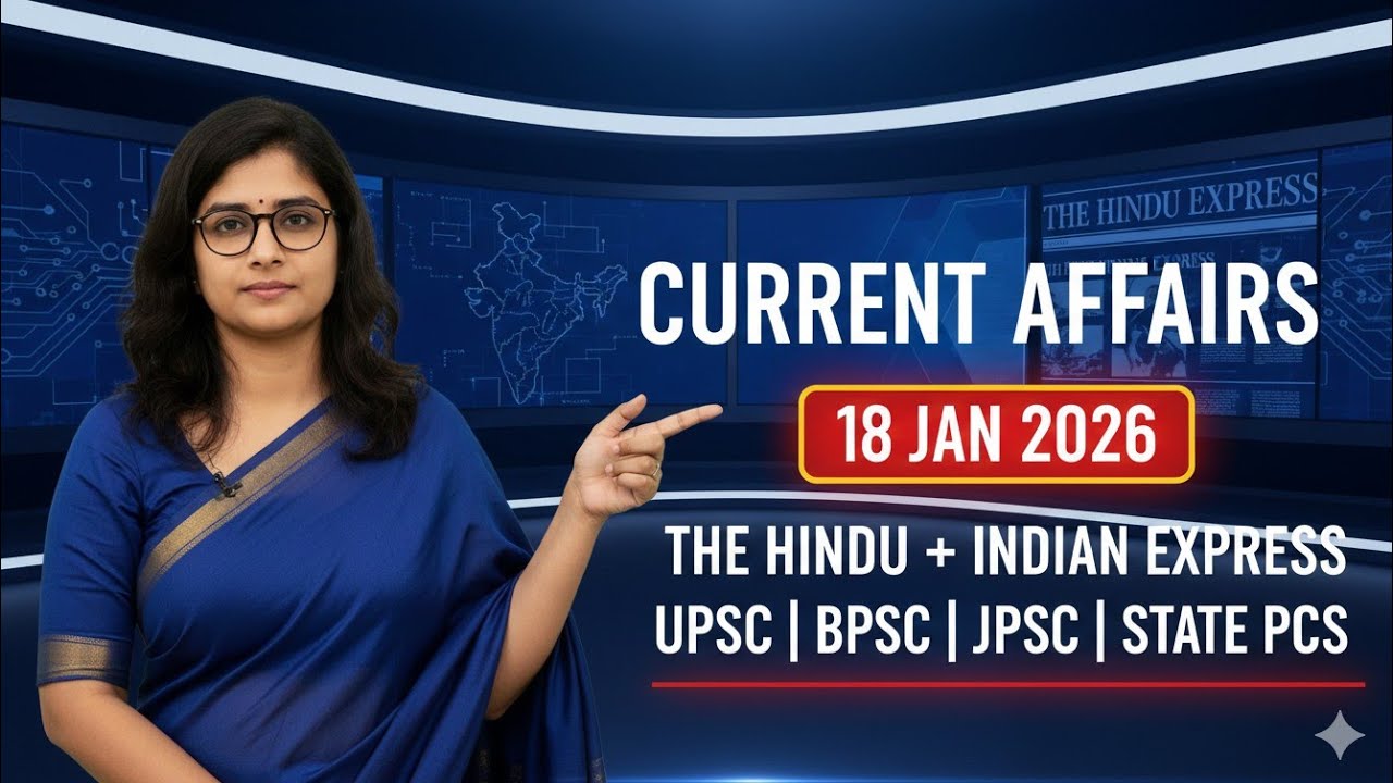 Current Affairs 18 Jan 2026 | The Hindu + Indian Express | UPSC | JPSC ...