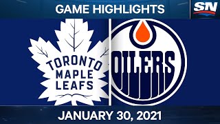 NHL Game Highlights | Maple Leafs vs. Oilers - Jan. 29, 2021