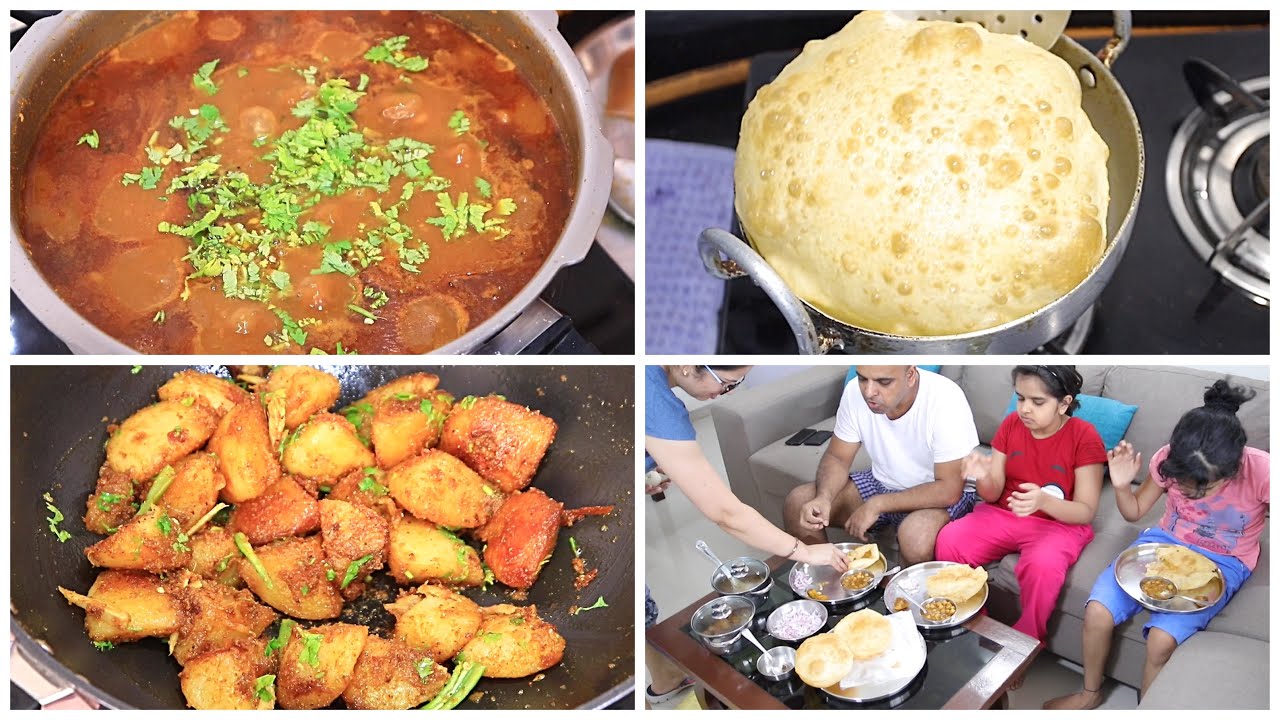 CHHOLE BHATURE KHATTE ALOO | Market Jaise Chole Bhature and Khatte Aloo