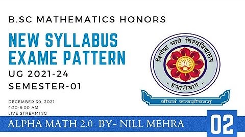 B.sc mathematics honours || Semester 1 || vbu bbmku  || New syllabus 2021 - 24 || video part 02