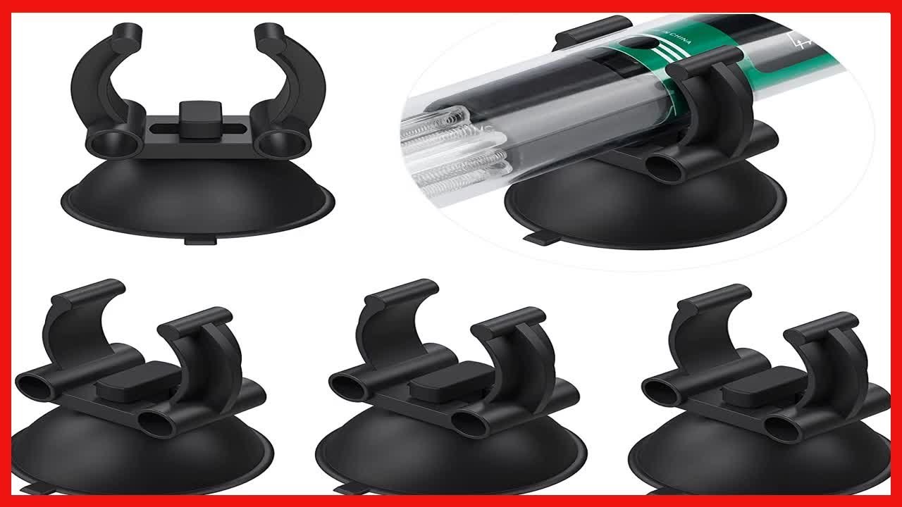 Pawfly 1.3 Inch Aquarium Heater Suction Cups Suckers with 0.95 Inch Clips Black Standard Heating Rod