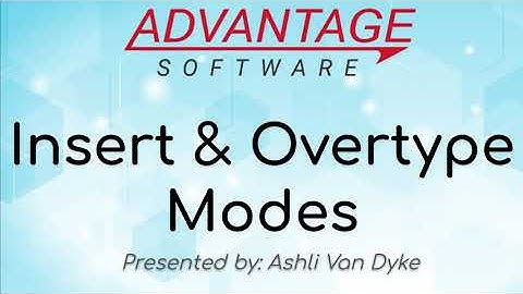 Insert & Overtype Modes