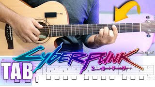 Video thumbnail of "How to Play Kerry Eurodyne Yacht Song (CYBERPUNK 2077) Fingerstyle Guitar | Tutorial TAB"