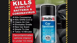 sanitise car in 10 minutes Holts Sanitiser Cleaner Air Con Bomb Purifier Kills Bacteria & Viruses
