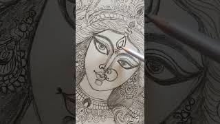 Durga Maa 🔱 drawing #art #sketch #spiritualart #devotional #ytshorts #shorts
