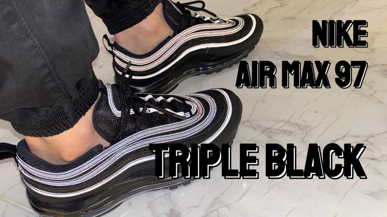 triple black air max 97 reflective