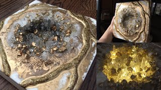 3D Geode WITH Battery Lights - Resin Geode - Demo by DiankaPours