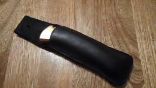 Dying a Prototype Buck 110 Leather Sheath, From Natural to Black