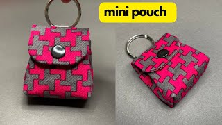 How to sew cute little mini pouch // key chains pouch    Easy DIY