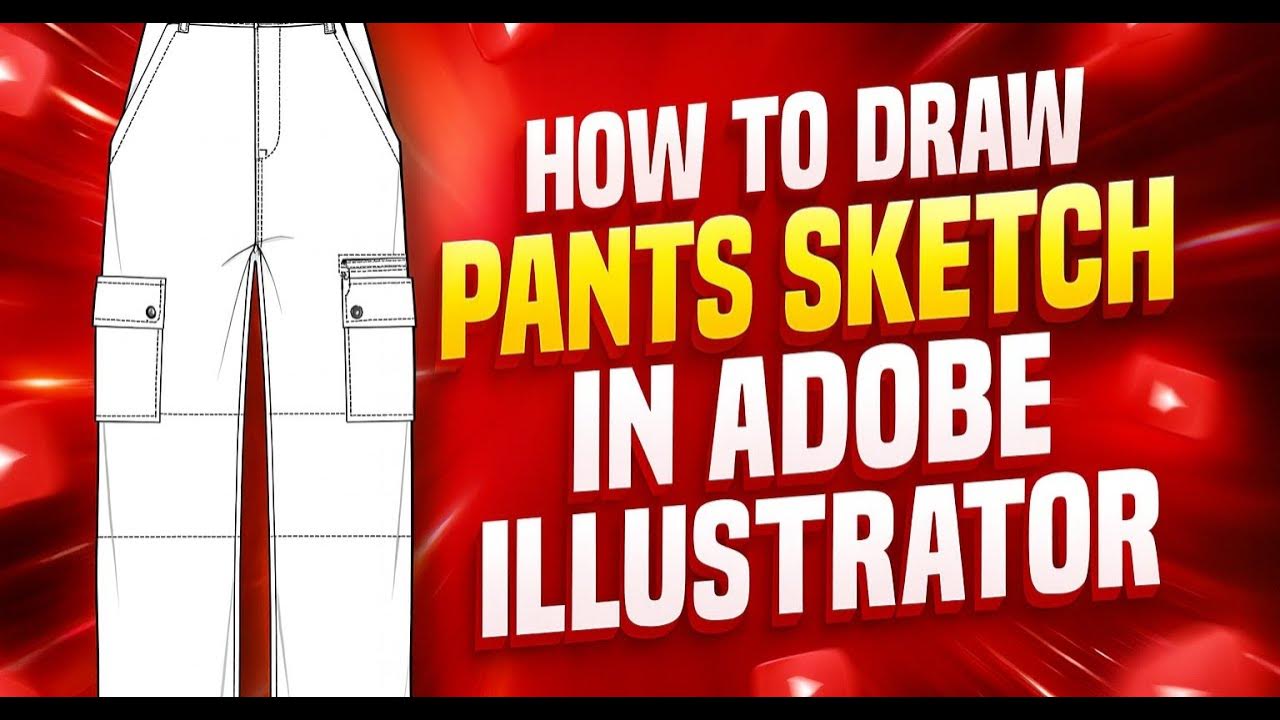 How to draw pants sketch in Adobe Illustrator/Fashion Technical Drawing