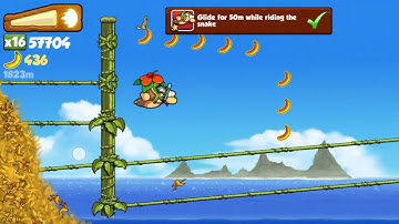 Banana Kong Glide for 50m while riding the snake (In One Run)