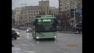Минск, поездка в троллейбусе МАЗ-203Т70, парк.№ 5061, марш.29 (31.12.2023)