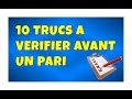 10 trucs à vérifier avant un pari