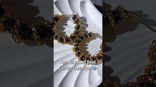 Two-Wire Seed Bead Earring Technique 🌀#jewelrymaking #earringsmaking #jewellerymaking #seedbeads