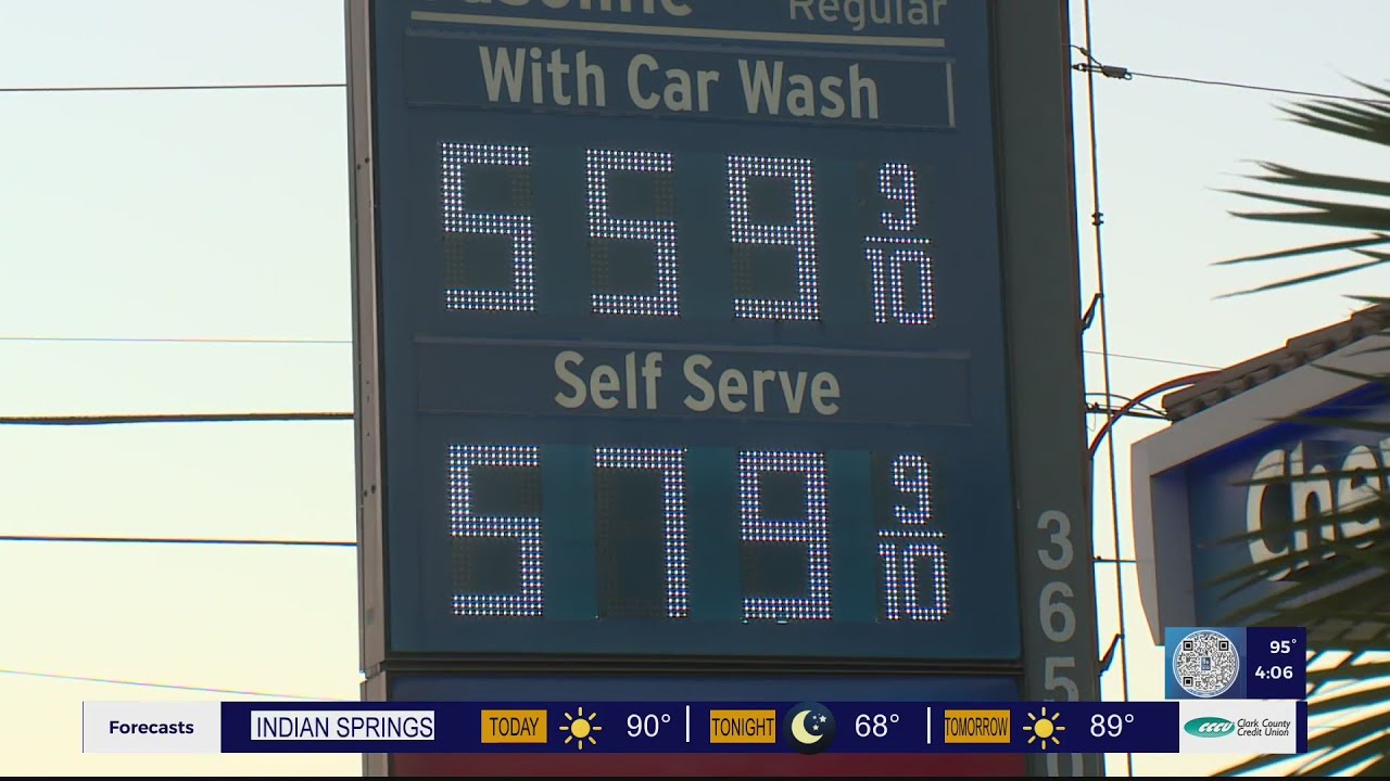 Gas prices in the Las Vegas Valley once again on the rise - YouTube