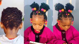 Amazing Transformation on very short 4c natural hair. kids hairstyles for short natural hair