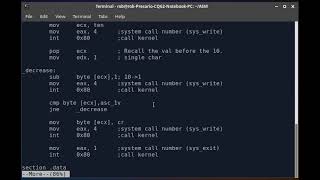 NASM Assembly/ Linux Program to count from 1 to 10, then back to 1.