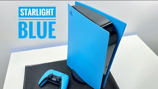 New PS5 Official Starlight Blue Console Cover - Unboxing , Installation & Review