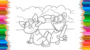 Coloring Pages SMILING CRITTERS   Evil CatNap / Satisfying Coloring Poppy Playtime characters