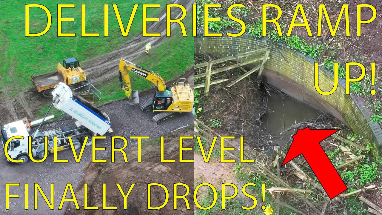 Whitchurch Canal Breach Update, Very Busy At The Breach + Culvert News! With Commentary (6thMar)