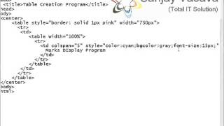How to Create the Table also apply Background Color to Rows and Font Attributes in HTML