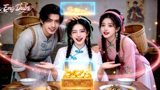 Abandoned Girl In Famine Meets Kind Father, Unlocks Magical Space—Family Feasts On Meat!#drama