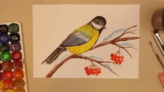 КАК НАРИСОВАТЬ СИНИЧКУ🐦Урок рисования 🖌️