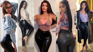 Trendy & Fabulous leather leggings pant outfit ideas #trendy #new #leather #leggings #looks #latex