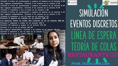 Simulación eventos discretos Restaurante Módulo Simpy Python Parte II