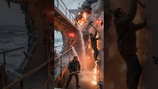 Massive Fire Breaks Out on USA Ship #ShipFire  #USANavy #Accident #ViralVideo #Cinematic #Emergenc