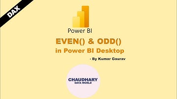 DAX - EVEN & ODD in Power BI