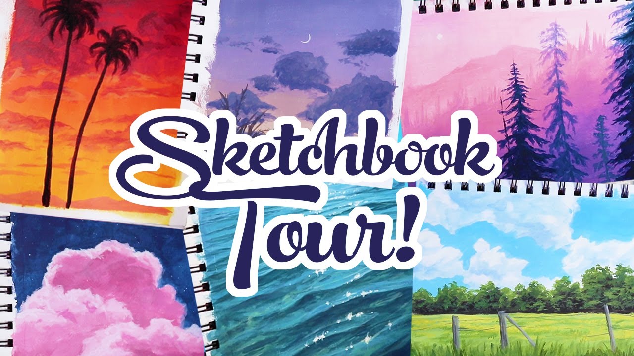 Sketchbook Tour 2019! (Acrylic Paint on Paper) 