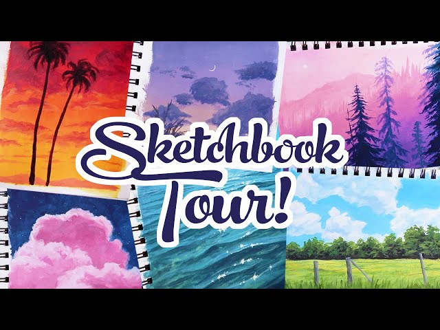 Sketchbook Tour 2019! (Acrylic Paint on Paper) 