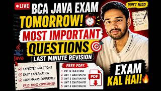 BCA Java Exam Tomorrow 😱 Most Important Questions 2026 | Last Minute Revision