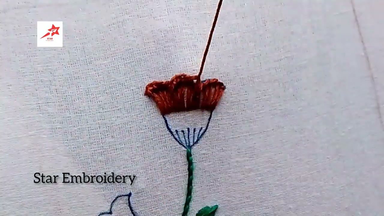 Super Easy And Beautiful Flower Embroidery Design. Embroidery Design for Beginners.