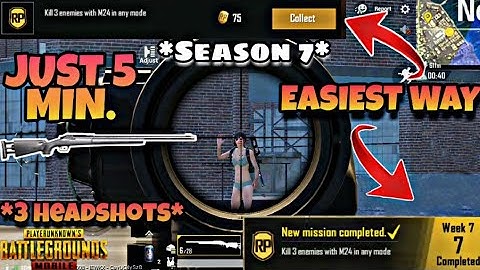 Kill 3 enemies with M24 in Any Mode | How To Complete M24 Mission In Pubg | Season 7 Week 7