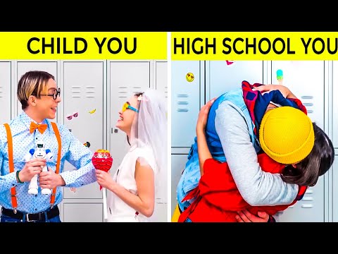 AWKWARD CHILD YOU VS HIGH SCHOOL SITUATIONS || Genius School Hacks by 123 GO! Series