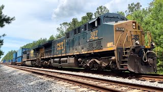 Rare P5 Horn on CSX! CSX AC44CW 397 Leads I137-19 at Ratliff 