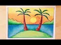 رسم منظر طبيعي سهل | رسم سهل// how to draw easy scenery | landscape drawing