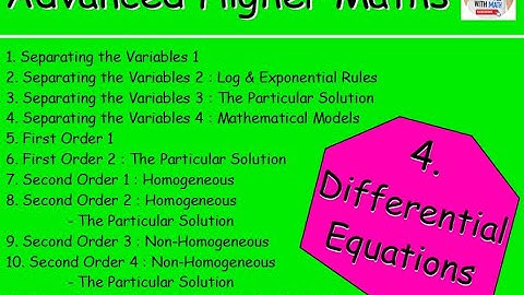 4.12 Differential Equations 12: REVIEW – Advanced Higher Maths Lessons @MrThomasMaths SQA