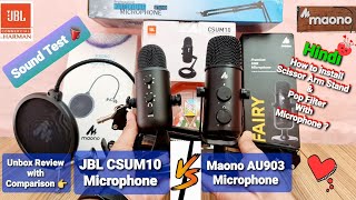 JBL Commercial CSUM10 VS Maono AU903 Microphone Unbox & Full Comparison with Portable Accessories ?