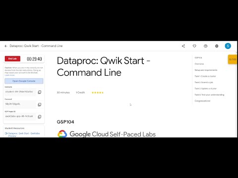 Dataproc: Qwik Start - Command Line || #qwiklabs || #GSP104