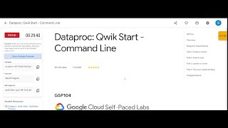 Dataproc: Qwik Start - Command Line || #qwiklabs || #GSP104