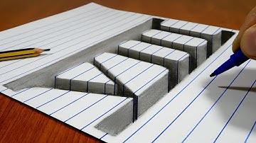 3D Trick Art On Line Paper, Hole Roman numbers VIII