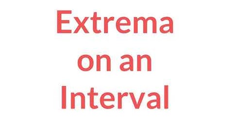 Calc 3.1 - Extrema on an Interval