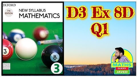 Q1 || Ex-8D || D3 || NSM || Further Trigonometry || O