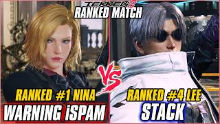 TEKKEN 8 - WARNING iSPAM (Ranked #1 Nina) vs STACK (Ranked #4 Lee) | T8 RANKED GAMEPLAY