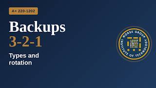Information Backup and Recovery: Incremental, Differential, GFS, 3-2-1 | CompTIA A+ 220-1202 (Objective 4.3) Update