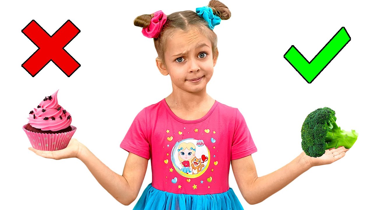 Здоровый выбор с Майей, Машей и Мией: Овощи - Да, Сладости - Нет! - YouTube