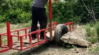 Log Trailer: 🏗️ Homemade ATV Log Trailer with Crane Moves Large Flat Rock